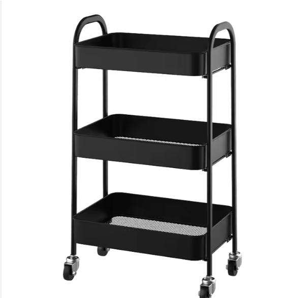 Multi-scene Use Household 3 Layers No Screw Utility Storage Trolley Organizer Cart Rolling Storage