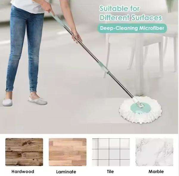 Mop Bucket Set Magic Mop Wringer Bucket Household Cleaning 36o Rotating and Spinning Mop and Bucket
