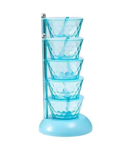 Four Layer Glass Spice Jar With Rack Kitchen Organizer Storage Shelf Seasoning Bottle