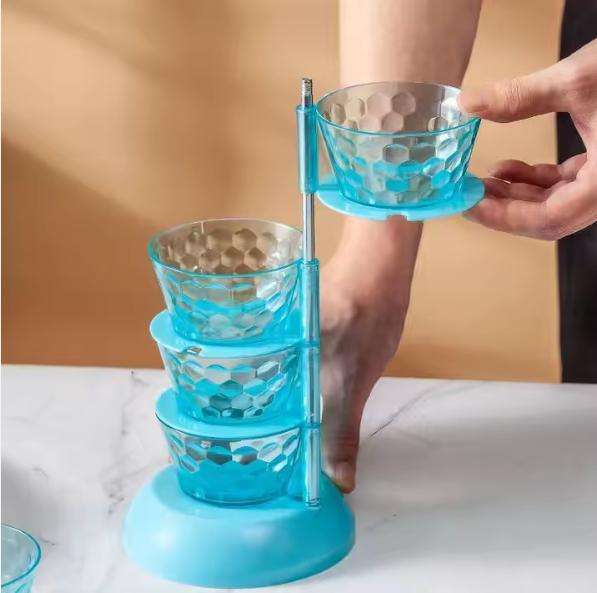Four Layer Glass Spice Jar With Rack Kitchen Organizer Storage Shelf Seasoning Bottle