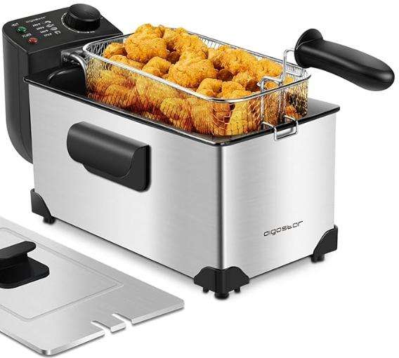 Deep Fryer Ss Housing 3L Deep Fryer 2000W Adjustable Thermostat Removable Deep Frying