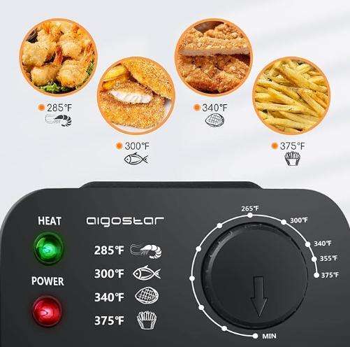 Deep Fryer Ss Housing 3L Deep Fryer 2000W Adjustable Thermostat Removable Deep Frying
