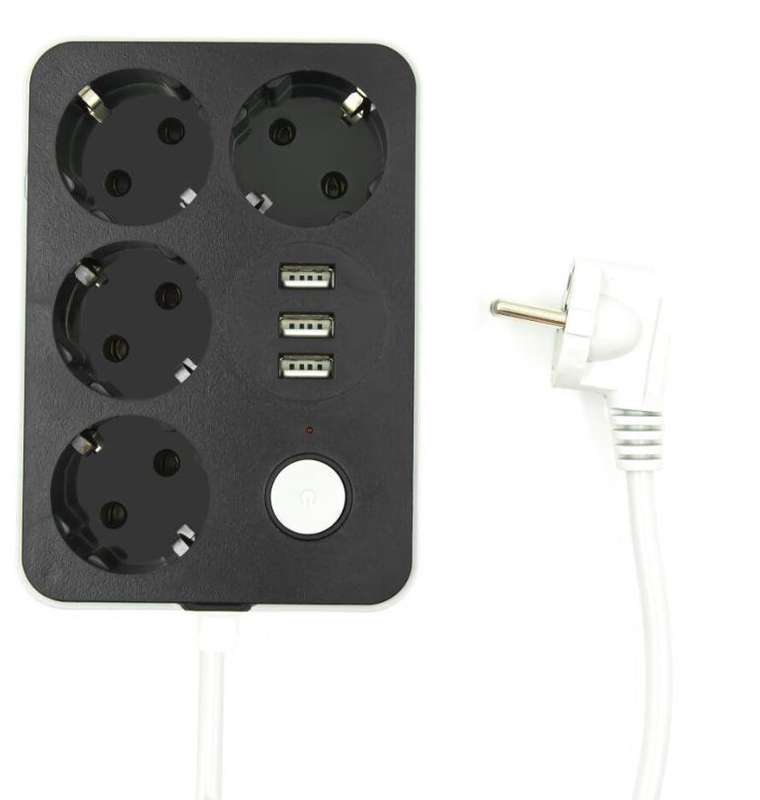 Russian European Standard Regulation 2 Round 3 USB 6 Paper Box Black Socket