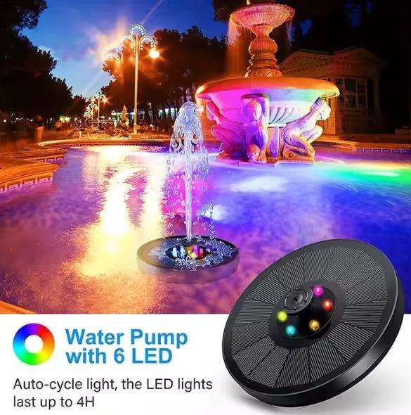 Fountain Lights 1.4W RGB Solar Powered Water Pump Outdoor Watering Submersible Led Solar Outdoor