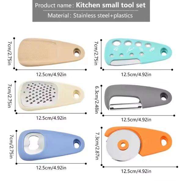 6-in-1 Set of Smart Metal Kitchen Gadgets Small Accessories for Home Kitchen