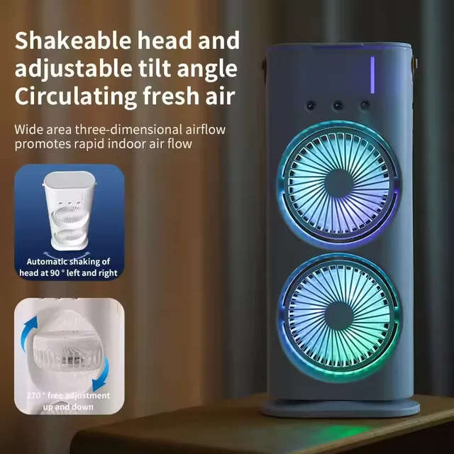 Double-Ended Spray Fan USB Rechargeable with Remote