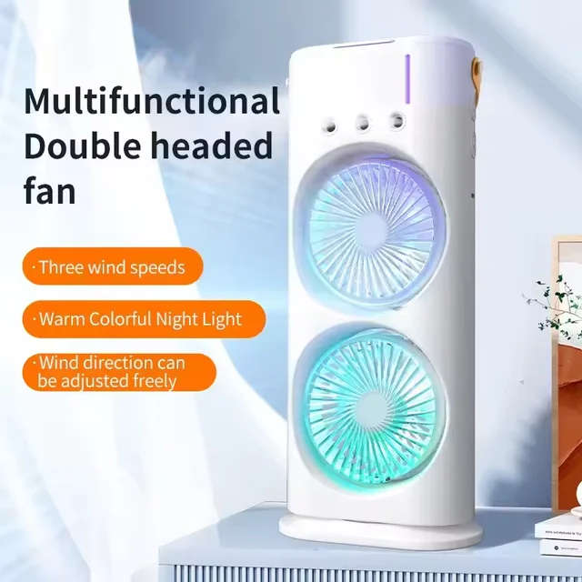 Double-Ended Spray Fan USB Rechargeable with Remote