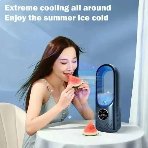 portable air conditioner electric fan USB cooler blade less 6 speeds silent timed air condition