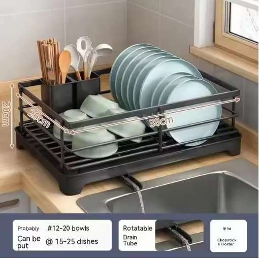Draining Board Rack with Drip Tray Stainless Dish Drying Rack