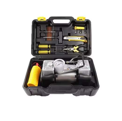 12V Portable Car Inflator Emergency Air Pump Tire Repair Tool Box Set