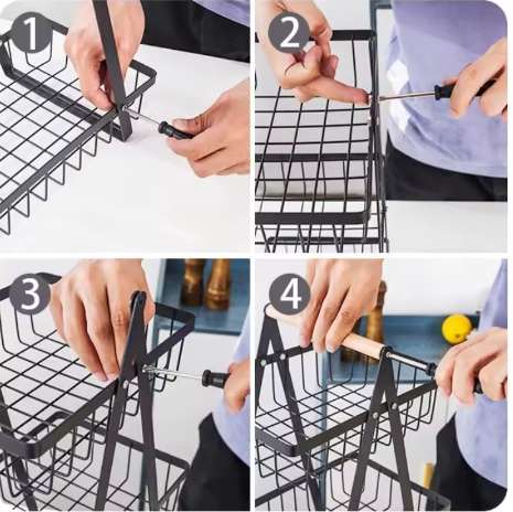3-Tier Fruit Basket Fruit And Vegetable Basket Removable Bread Basket Vegetable Rack Fruit Basket Fr