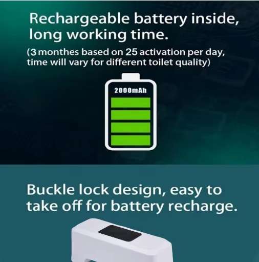 Rechargeable Motion Sensor Automatic Touchless Toilet Flush Aid