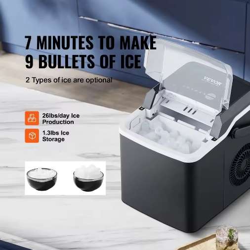 New Automatic Fast Self Cleaning Countertop Ice Cube Maker Ice Machine