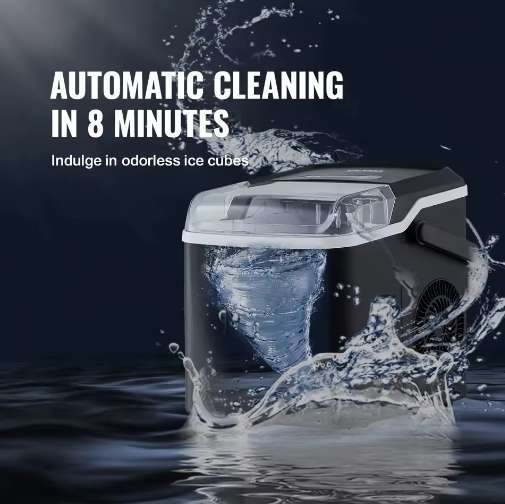 New Automatic Fast Self Cleaning Countertop Ice Cube Maker Ice Machine
