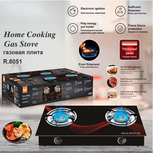 Electronic ignition tabletop stove electric stainless steel manual gas stove
