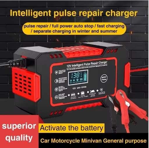 12V 6A Battery charger Intelligent Pulse Repair Lead Acid Battery Charger 2-100Amps 12 Volts 6 Amps