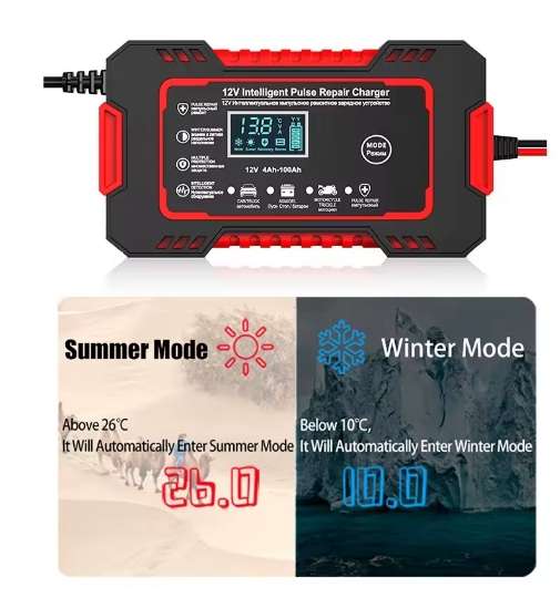 12V 6A Battery charger Intelligent Pulse Repair Lead Acid Battery Charger 2-100Amps 12 Volts 6 Amps