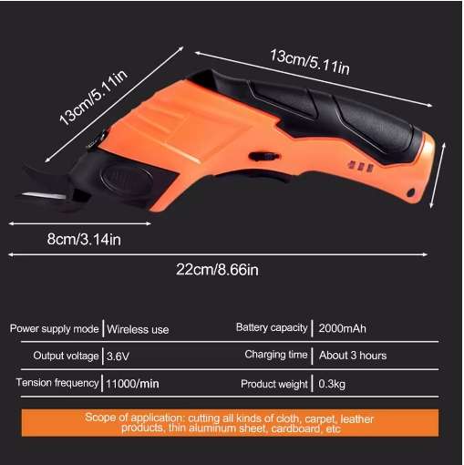 Electric Fabric Scissors Heads & Carrying Case