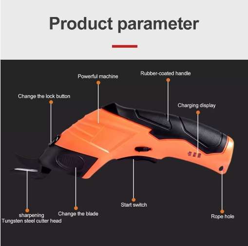 Electric Fabric Scissors Heads & Carrying Case