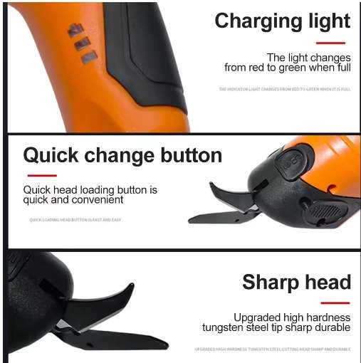 Electric Fabric Scissors Heads & Carrying Case