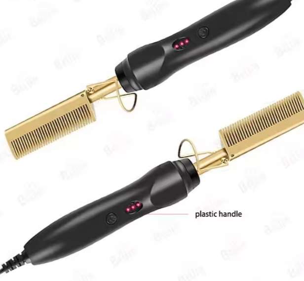 Electric Straightening Hot Comb for Hair and Wigs