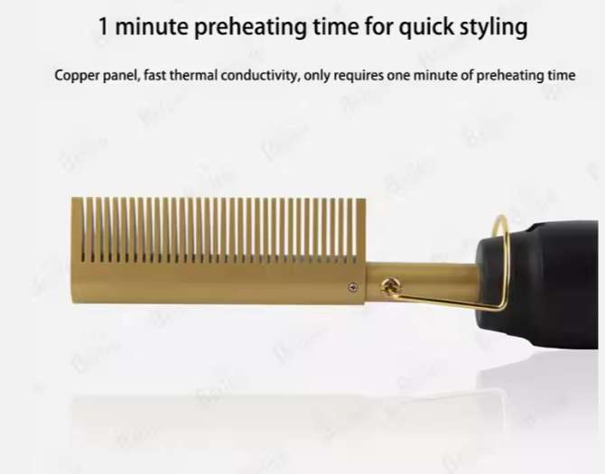 Electric Straightening Hot Comb for Hair and Wigs
