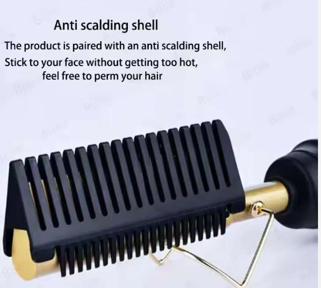 Electric Straightening Hot Comb for Hair and Wigs