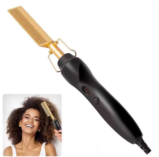 Electric Straightening Hot Comb for Hair and Wigs