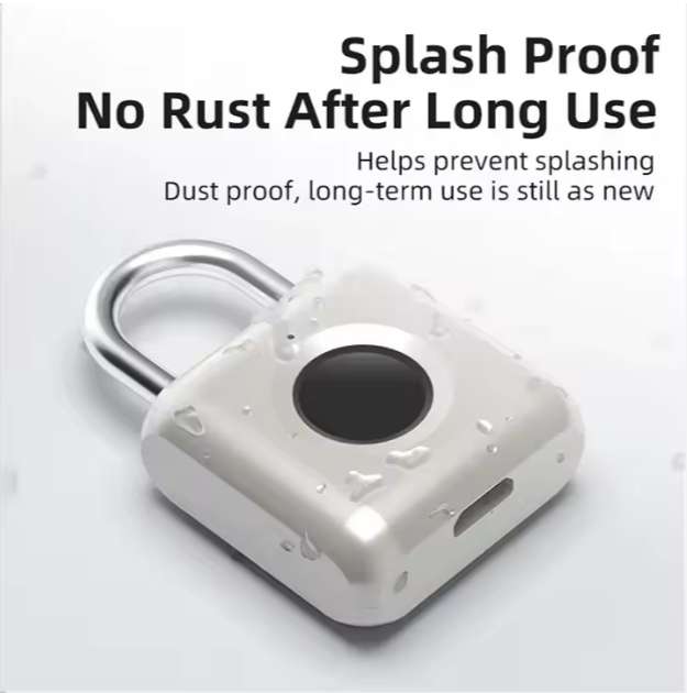 Standalone Fingerprint Rechargeable Padlock with LED Indicator
