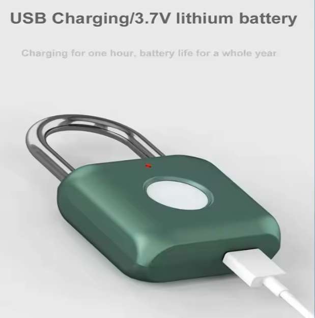 Standalone Fingerprint Rechargeable Padlock with LED Indicator