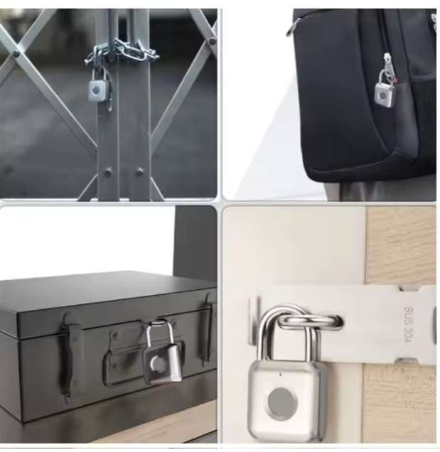 Standalone Fingerprint Rechargeable Padlock with LED Indicator