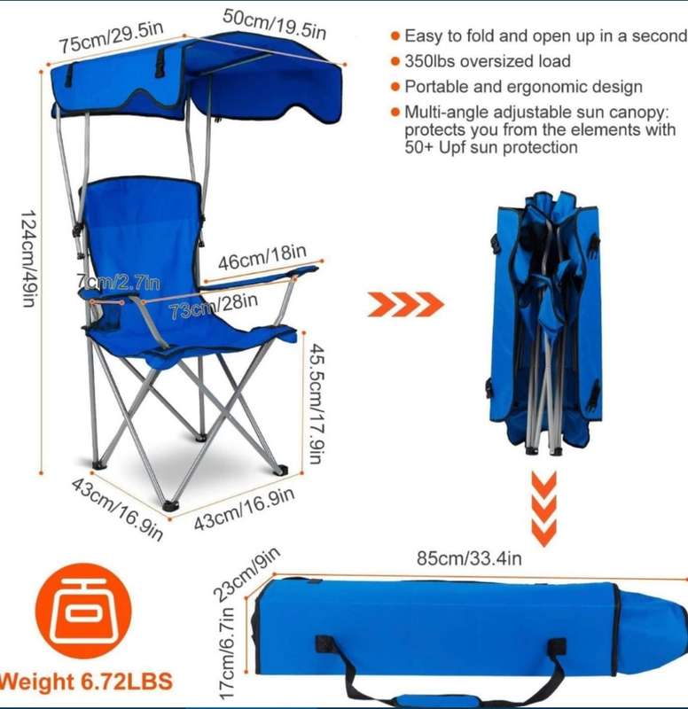 Outdoor Foldable Camping Canopy Chair