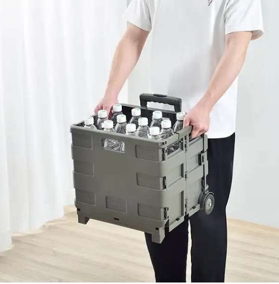 45L Folding Trolley Box With Two Wheels
