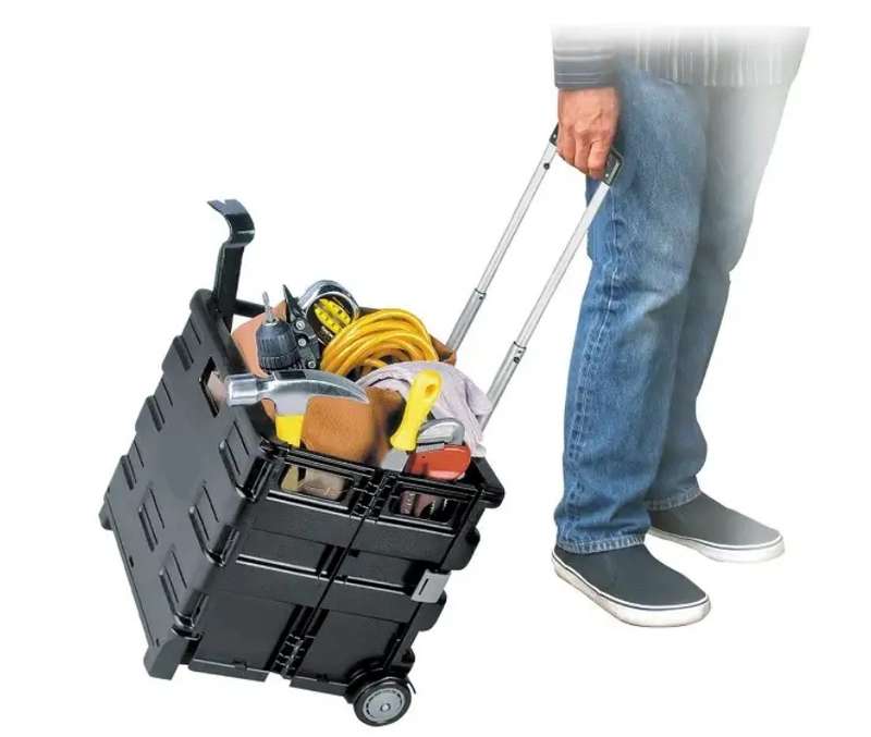 45L Folding Trolley Box With Two Wheels