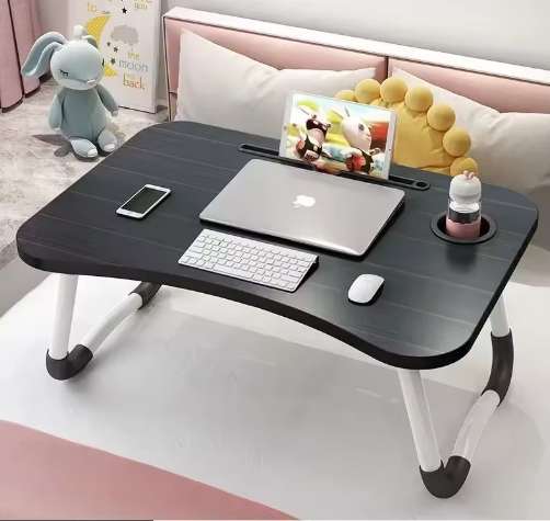 Foldable Laptop Desk With Tablet Holder, Cup Holder, 4-Port Usb Hub