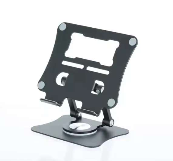 Foldable Desktop Aluminum Cell Phone Tablet Stand 360 Rotating Mobile Holder