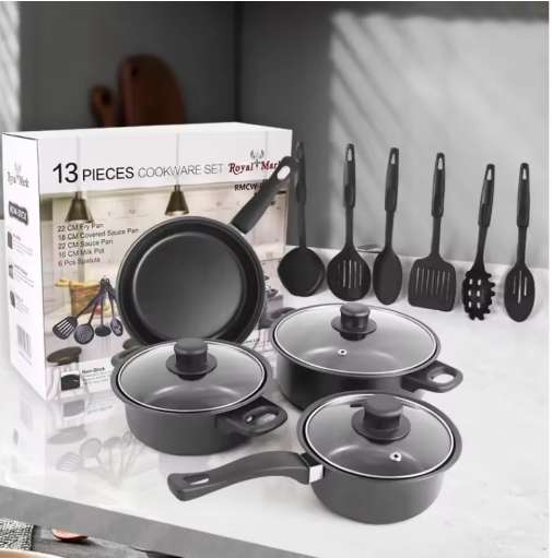 13-Piece Cookware Pots and Pans Set High Performance Non-Stick Cookware for Induction and Stovetops