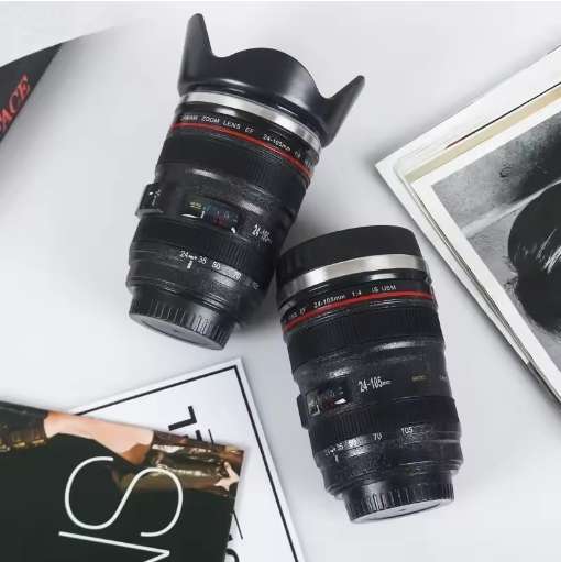 Classy Camera Lens Style Thermo- Stainless Steel Cup