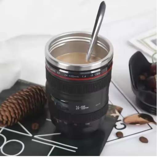 Classy Camera Lens Style Thermo- Stainless Steel Cup
