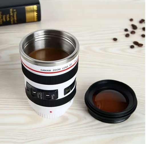 Classy Camera Lens Style Thermo- Stainless Steel Cup