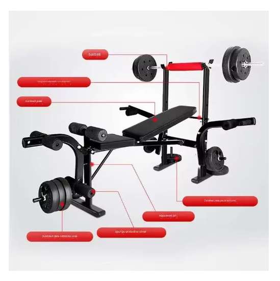 Weight Lifting Bench with Barbell Rack for Workout and Fitness Training