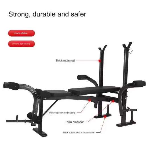 Weight Lifting Bench with Barbell Rack for Workout and Fitness Training