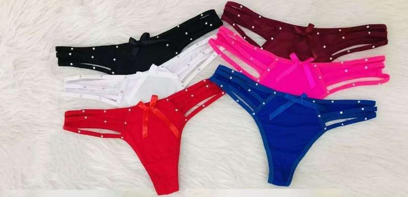 Women's Lace Thong Strappy Underwear G-String T-Back Panties Pack of 6