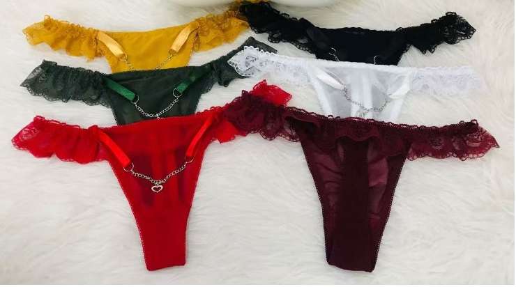 Women's Lace Thong Strappy Underwear Panties Pack of 6