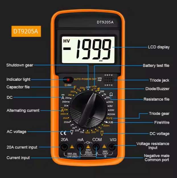 Multifunctional Measure AC/DC Current Resistance Capacitance Smart Digital  Multimeter