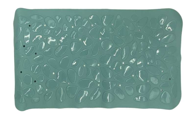 75x36cm Pebble Anti Slip Rubber Bathtub Shower Mat With Safety Chuck