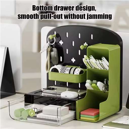 Desk Stationary Organizer Multifunctional With Drawer And Pen Holder