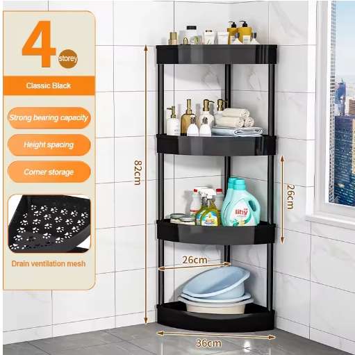 Multi Functional 4 Tier Corner Storage Movable Corner Shelf Rack