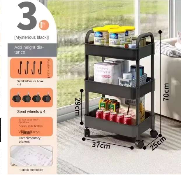 Kitchen Organizer And Storage Rack Household Cart With Wheels