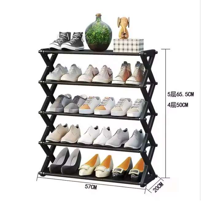 Household X-Type Shoe Rack Multifunctional Double Steel Tube Assembly